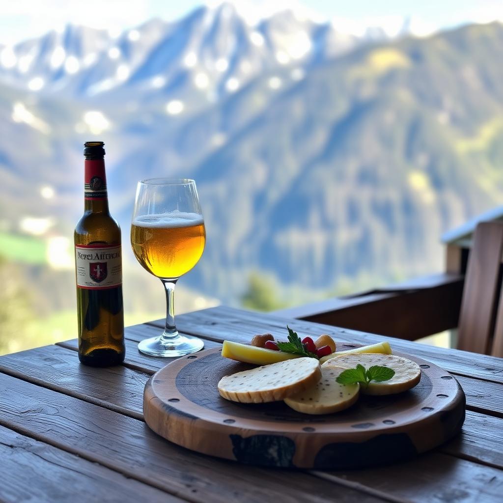 Jause mit Bier und Almblick